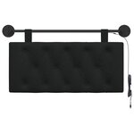 vidaXL Tête de lit suspendue Avec lumière LED Noir Tissu