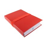 Chemise Extensible Balacron Sans Rabat Sangle Scratch - 24x32cm - Rouge - X 10 - Exacompta