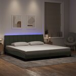 vidaXL Cadre de lit avec lumières LED gris clair 200x200 cm velours