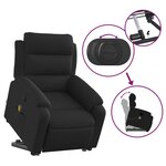 vidaXL Fauteuil de massage inclinable Noir Tissu