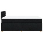 vidaXL Sommier à lattes de lit avec matelas noir 120x190 cm tissu
