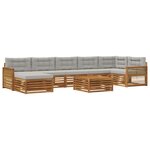 vidaXL Ensemble de canapés d'extérieur 8 pc Naturel et gris clair