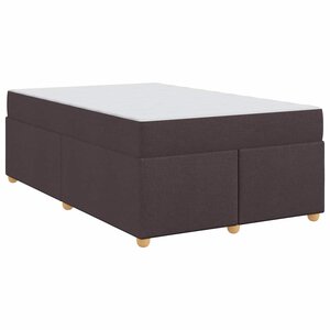 vidaXL Cadre de lit avec matelas Marron foncé 120 x 200 cm tissu