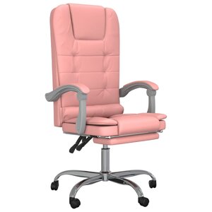 vidaXL Fauteuil de massage inclinable de bureau Rose Similicuir