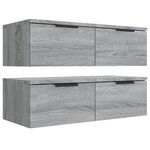 vidaXL Armoires murales 2 Pièces Sonoma gris 68x30x20cm Bois d'ingénierie