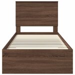 vidaXL Cadre de lit avec tiroir Chêne Marron et Argent 100 x 200 cm