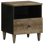 vidaXL Tables chevet 2 Pièces gris clair 40x33x46 cm bois manguier solide