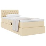 vidaXL Lit avec rangement et matelas avec stockage Crème 90 x 200 cm