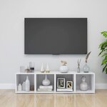 vidaXL Meubles TV 2 Pièces Blanc 37x35x37 cm Bois d’ingénierie