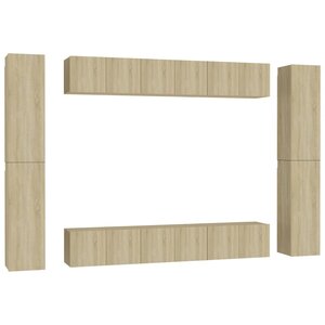 vidaXL Ensemble de meubles TV 10 Pièces Chêne sonoma Bois d'ingénierie