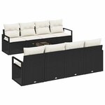 vidaXL Ensemble de canapé de jardin avec coussin 9 Pièces Noir et Crème