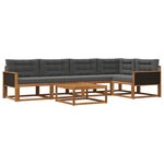 vidaXL Ensemble de canapés d'extérieur 6 Pièces Naturel et Anthracite