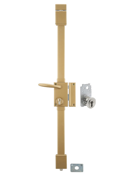 THIRARD - Serrure en applique à fouillot  droite  3pts  Cylindre profilé 30 x 65mm  porte 45mm  axe 45mm  bronze  4 clés