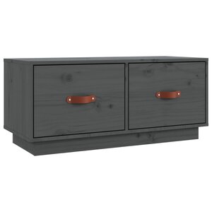 vidaXL Meuble TV Gris 80x34x35 cm Bois de pin massif