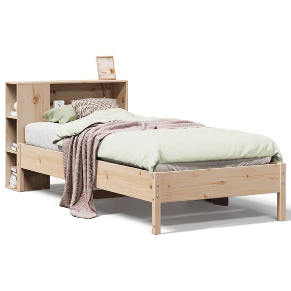 vidaXL Lit bibliothèque sans matelas 75x190 cm bois de pin massif