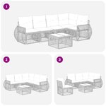 vidaXL Ensemble de canapé de jardin 6 pc Gris et Gris foncé polyrotin