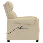 vidaXL Fauteuil inclinable électrique Crème Tissu