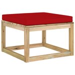 vidaXL Repose-pied de jardin avec coussin bois imprégné de vert