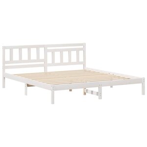vidaXL Cadre de lit Blanc 200 x 200 cm Bois massif en pin