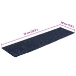 vidaXL Tapis d'escalier autocollants 30 pièces 76 x 20 cm Gris Bleu Rectangulaire