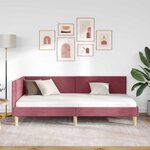 vidaXL Cadre de lit d'angle avec tête de lit Bordeaux 100 cm x 200 cm