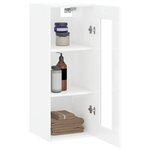 vidaXL Armoire murale blanc brillant 34 5x34x90 cm