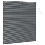 vidaXL Store de Fenêtre avec des rideaux Manuel Gris foncé Aluminium