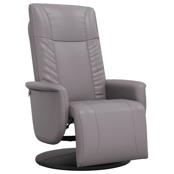 vidaXL Fauteuil inclinable avec repose-pieds gris similicuir