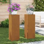 vidaXL Supports de plantes d'extérieur Colonne 2 Pièces 24x24x75 cm Acier patiné