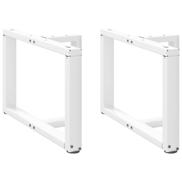 vidaXL Pieds de table basse en T  2 pièces  blanc  60 x 25 x (42-43) cm  acier