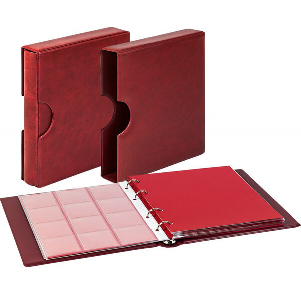 Album numismatique Karat Classic avec boitier de protection. Couleur - Bordeaux