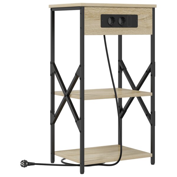 vidaXL Cabinet de chevet avec étagère Chêne sonoma 41 x 31 x 76 cm
