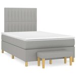 vidaXL Sommier à lattes de lit et matelas gris clair 120x190 cm tissu