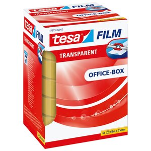 Pack de 6 Rubans Adhésif tesafilm Office Box 66m x 25mm Transparent TESA