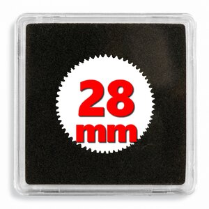 Capsules numismatiques carrées Quadrum 28mm. Paquet - 10 capsules