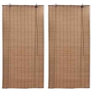 vidaXL Stores roulants en bambou 2 Pièces Marron 120x220 cm