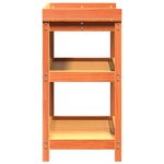 vidaXL Table de rempotage avec étagères marron bois massif de pin
