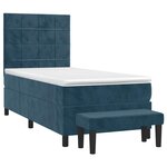 vidaXL Sommier à lattes de lit avec matelas Bleu foncé 90x200 cm