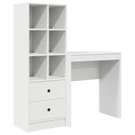 vidaXL Bureau avec tiroir avec étagère avec stockage 2 Pièces Blanc