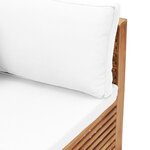 vidaXL Canapé d'angle de jardin avec coussin crème Bois de teck solide