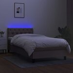 vidaXL Sommier à lattes de lit avec matelas LED Taupe 80x200 cm Tissu
