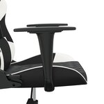 vidaXL Chaise de jeu de massage Noir et blanc Similicuir