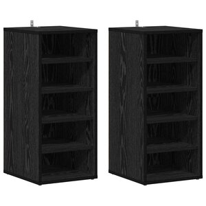 vidaXL Cabinet à chaussures 2 Pièces Chêne noir 32 x 35 x 70 cm