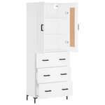 vidaXL Buffet haut Blanc 69 5x34x180 cm Bois d'ingénierie