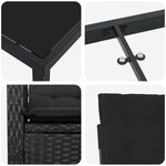 vidaXL Ensemble de salle à manger pour jardin 9 Pièces Noir polyrotin