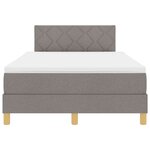vidaXL Lit Box Spring avec Matelas & LED Taupe 120x200 cm Tissu