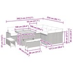 vidaXL Ensemble de canapé de jardin 12 Pièces Gris polyrotin