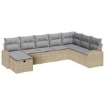 vidaXL Ensemble de Canapés avec coussin beige et gris clair polyrotin