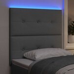 vidaXL Tête de lit LED avec tête de lit Gris clair 80 cm Polyester