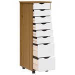 vidaXL Armoire roulante avec tiroirs MOSS bois de pin marron miel
